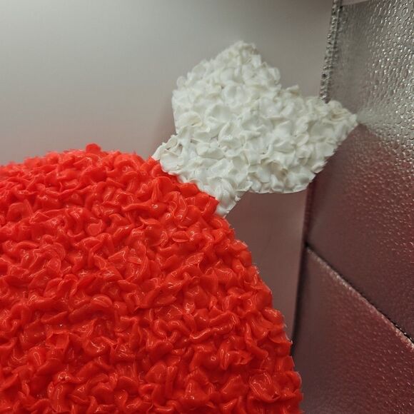 Vtg Melted Plastic Popcorn Heart Valentines Day Decoration 17" White Arrow - Picture 5 of 16